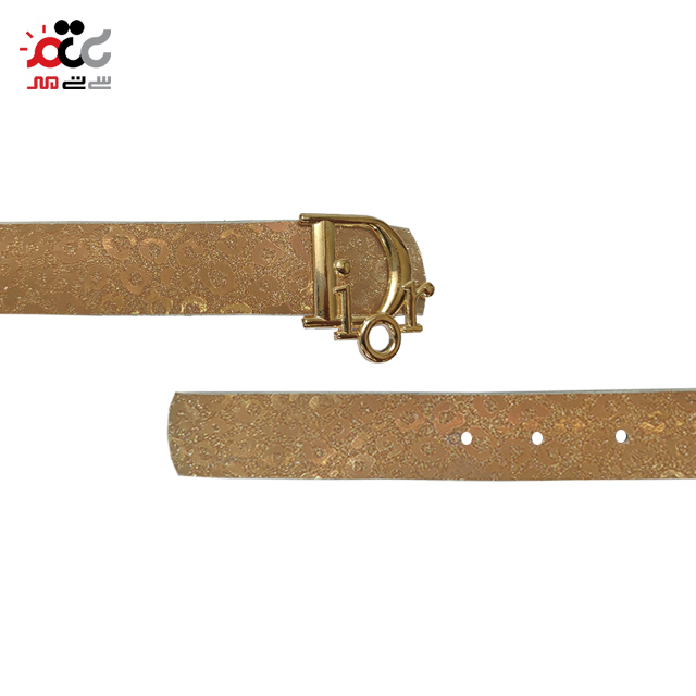کمربند زنانه چرمی طلایی مدل Dior کد 26