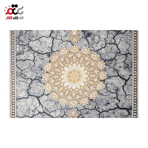 فرش ماشینی مدل کویر نقره ای کد 1204