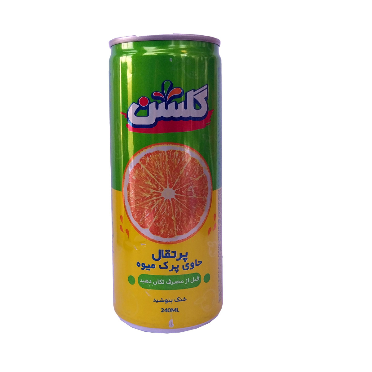 آبمیوه با طعم پرتقال حاوی تکه های میوه گلشن