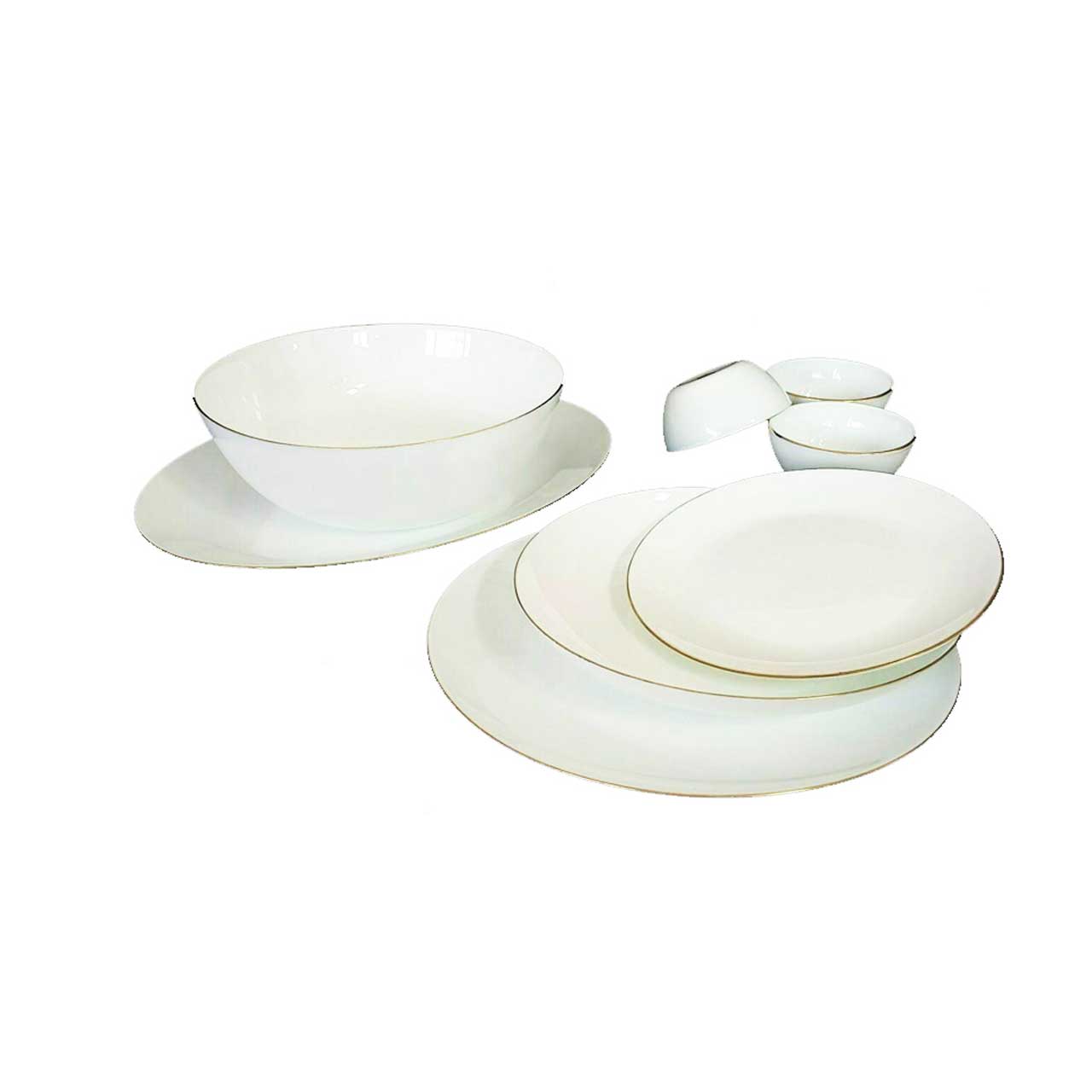 سرویس غذا خوری 28 پارچه پارس اپال مدل دور طلایی