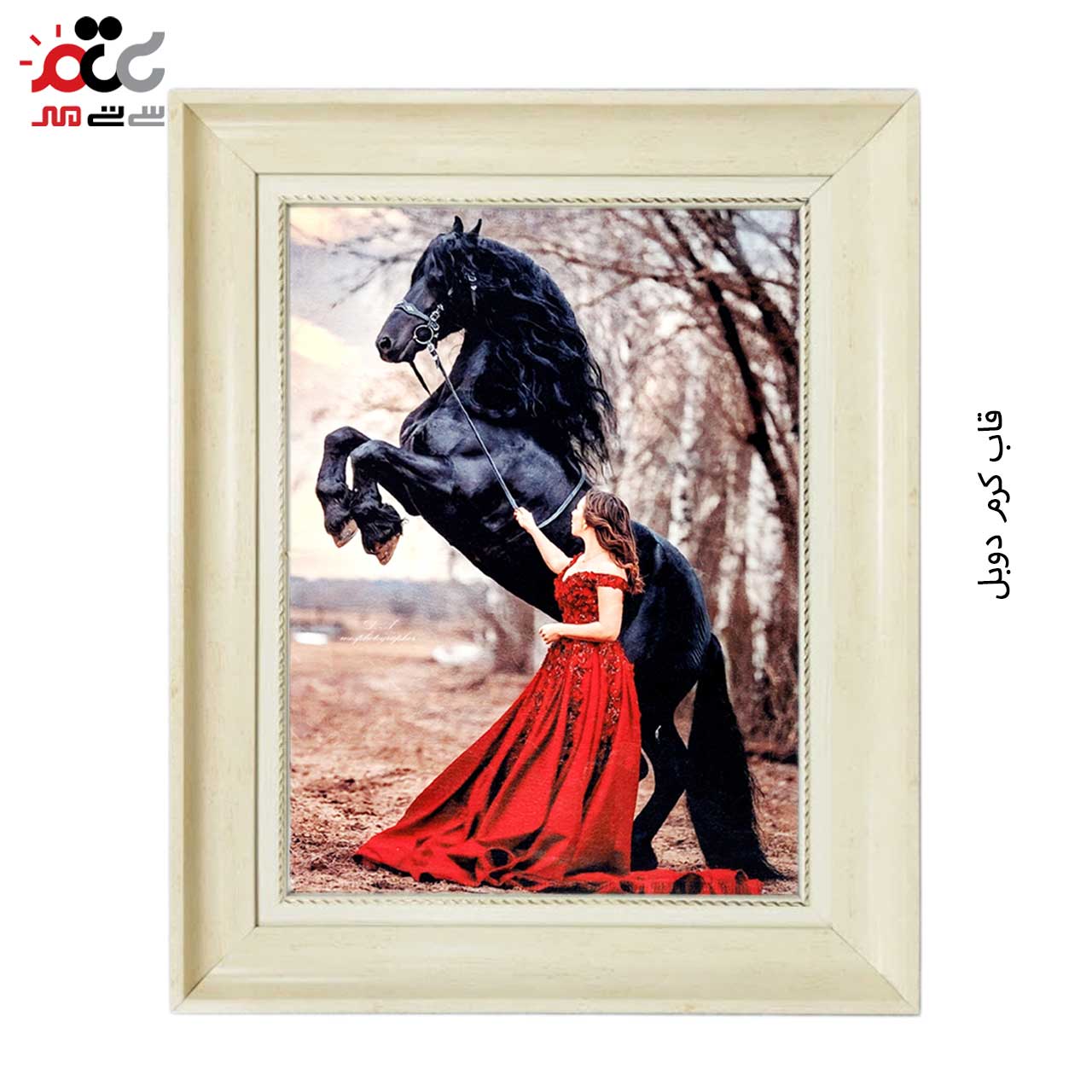 تابلو فرش چاپی طرح اسب کد 13003 سایز 50×50 سانتی متری