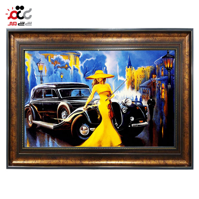 تابلو فرش چاپی طرح نوازنده کد 13309 سایز 50×50 سانتی متری