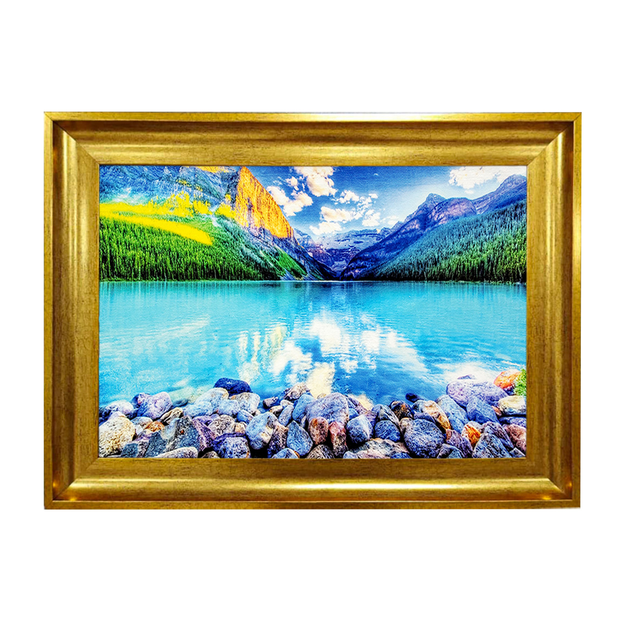 تابلو فرش چاپی طرح دریاچه کد 10217 سایز 50×50 سانتی متری