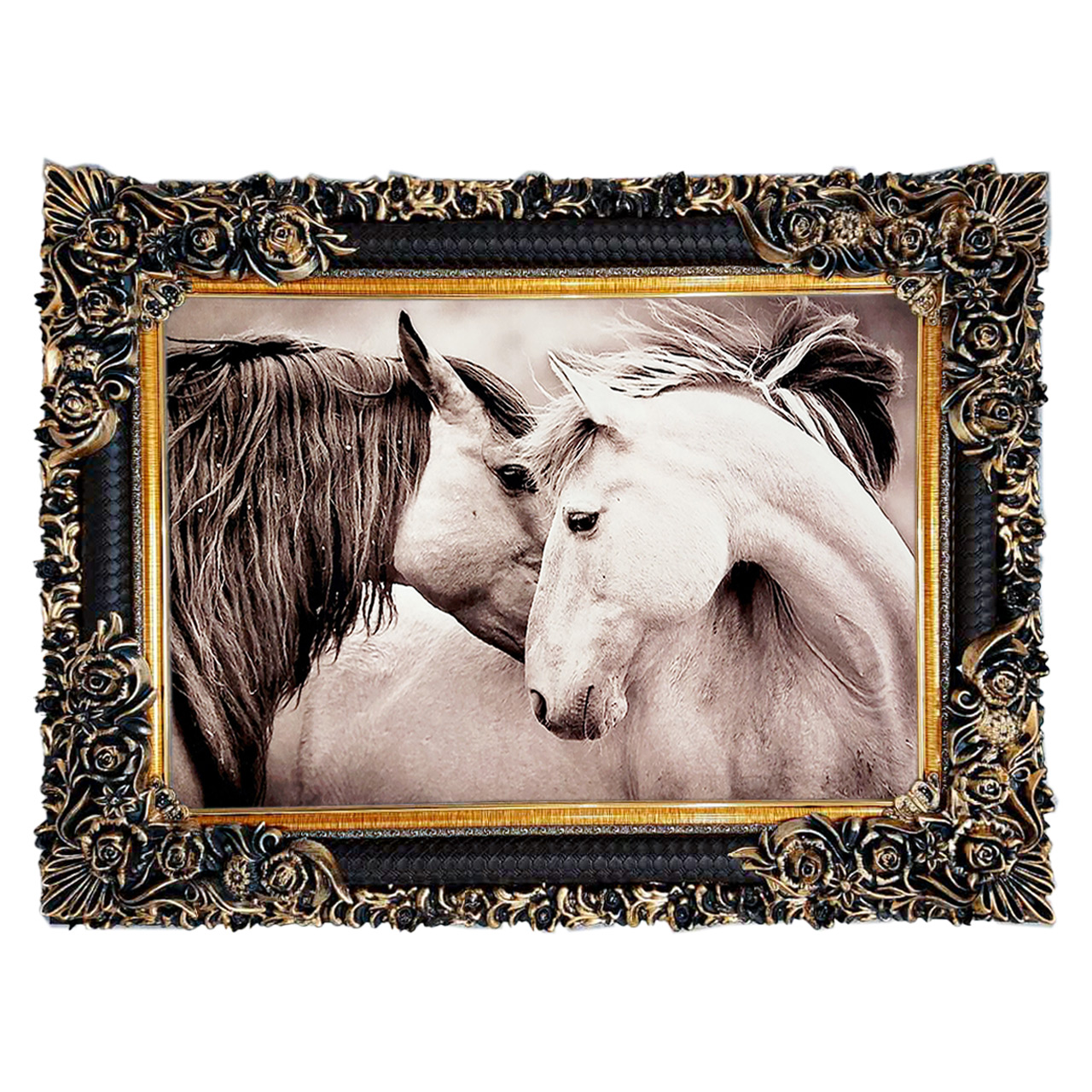 تابلو فرش چاپی طرح اسب کد 14054 سایز 70×50 سانتی متری