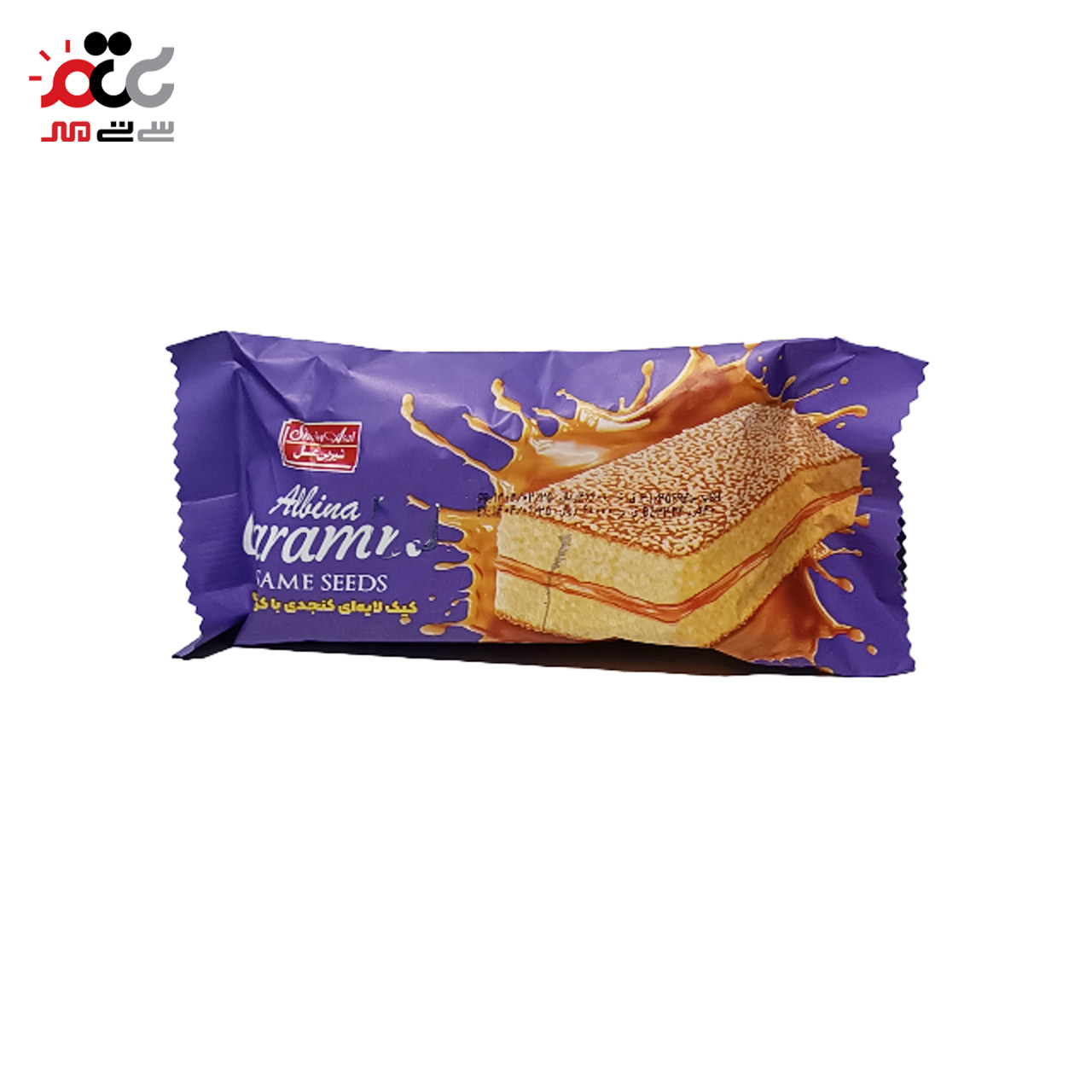 خرید کیک لایه ای کنجدی با کرم کاراملی آلبینا شیرین عسل 40 گرمی بسته 36 عددی