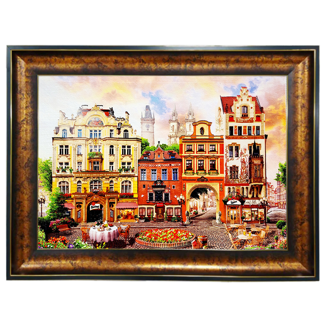 تابلو فرش چاپی طرح شهر کد 10071 سایز 100×50 سانتی متری