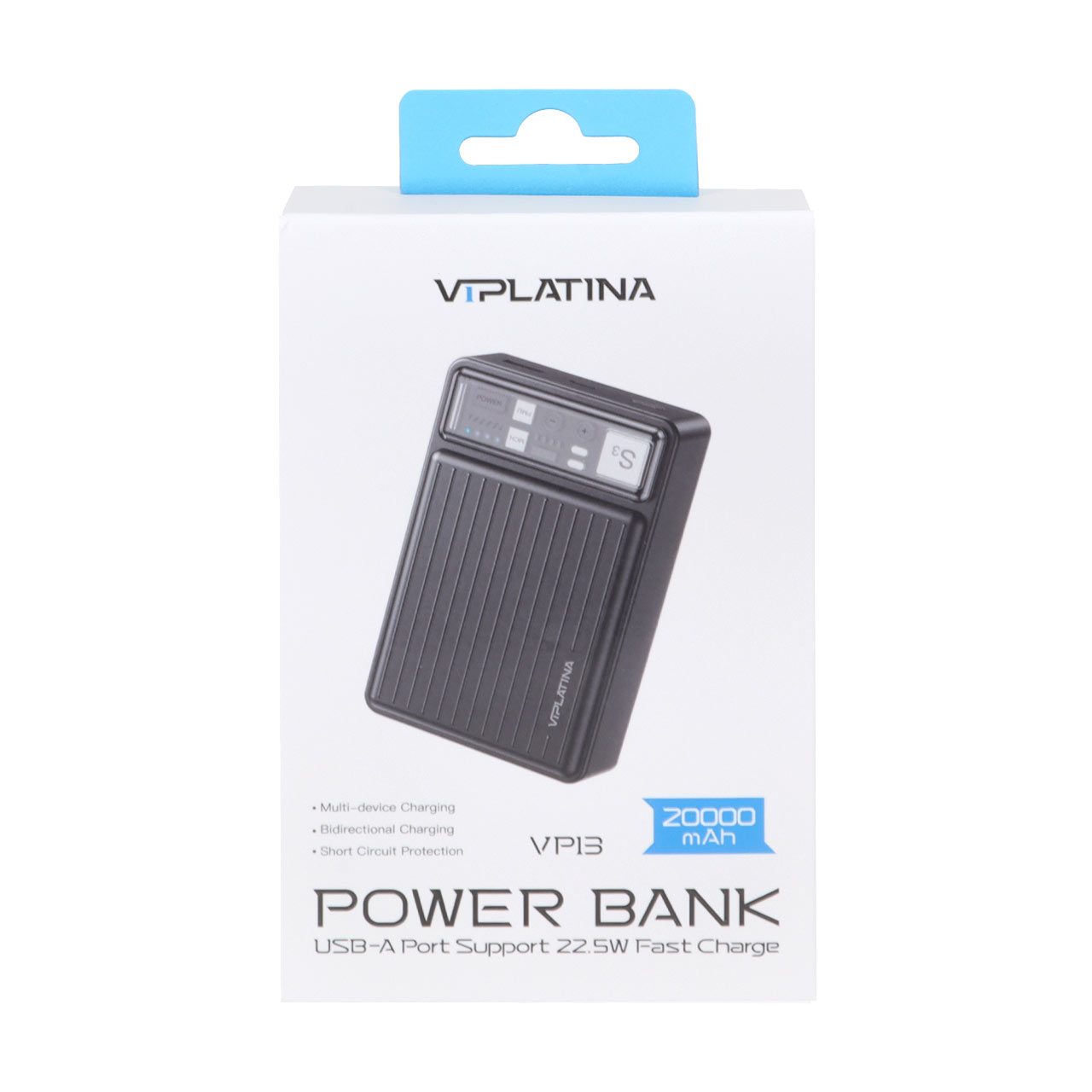 پاوربانک فست شارژ VIPLATINA 20000mAh مدل VP13 22.5W - مشکی (گارانتی 18 ماه تعویض نیکان همراه)