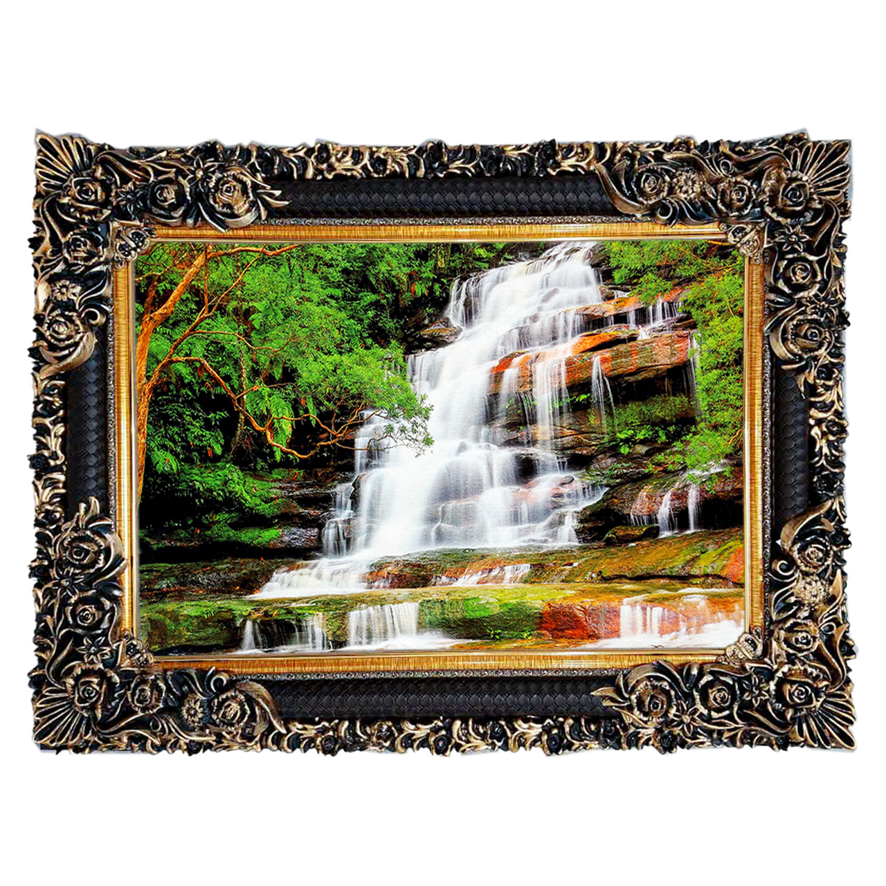 تابلو فرش چاپی طرح آبشار کد 10203 سایز 70×50 سانتی متری