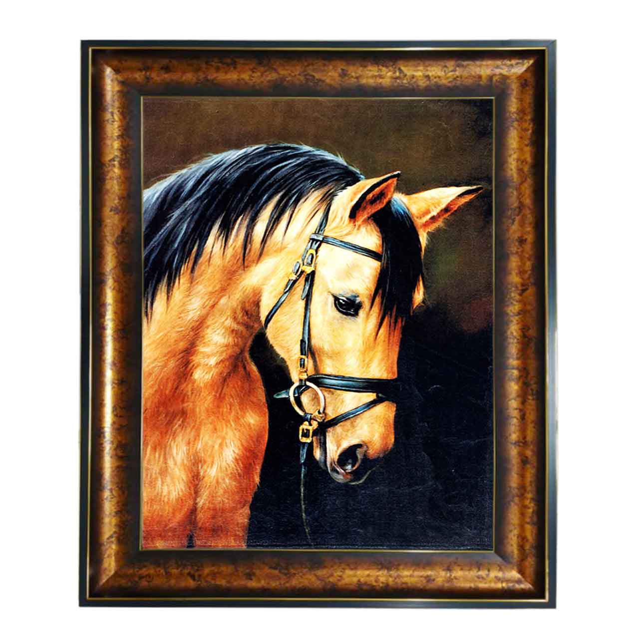 تابلو فرش چاپی طرح اسب کد 14600 سایز 100×50 سانتی متری