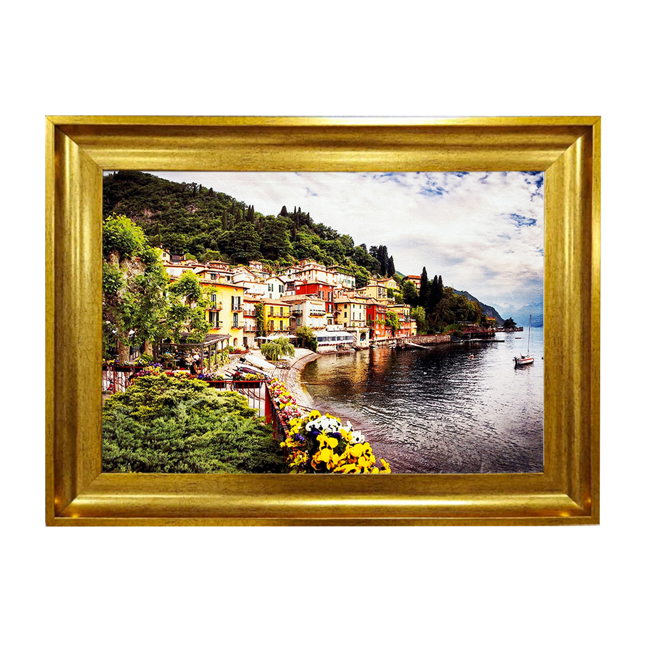 تابلو فرش چاپی طرح دریاچه کد 10007 سایز 50×50 سانتی متری