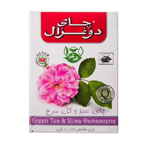 چای سبز و گل سرخ دوغزال 100 گرمی