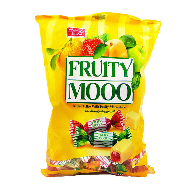 تافی کره ای با مغزی میوه ای  فروتی موو شیرین عسل400 گرمی