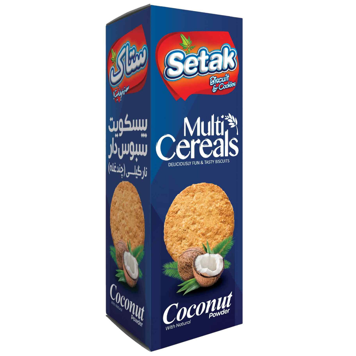 بیسکویت سبوس چند غله  نارگیلی فیتنس ستاک 320 گرمی