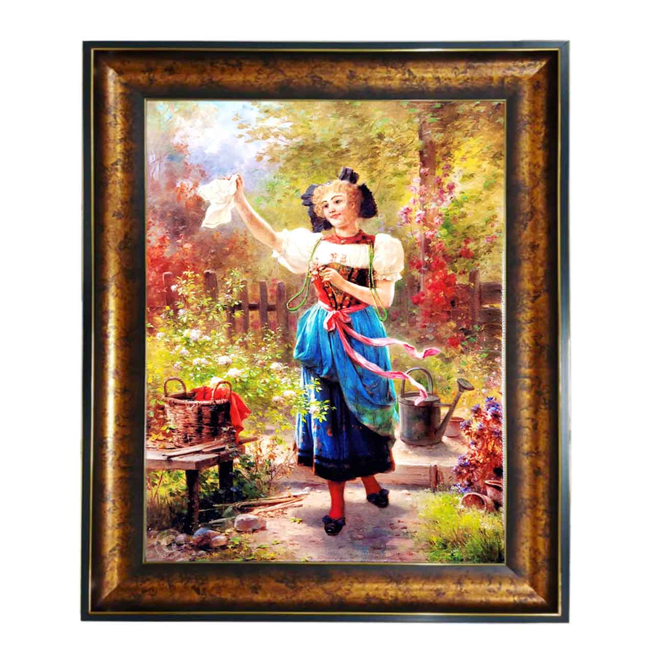 تابلو فرش چاپی طرح دختر کد 11300 سایز 100×50 سانتی متری