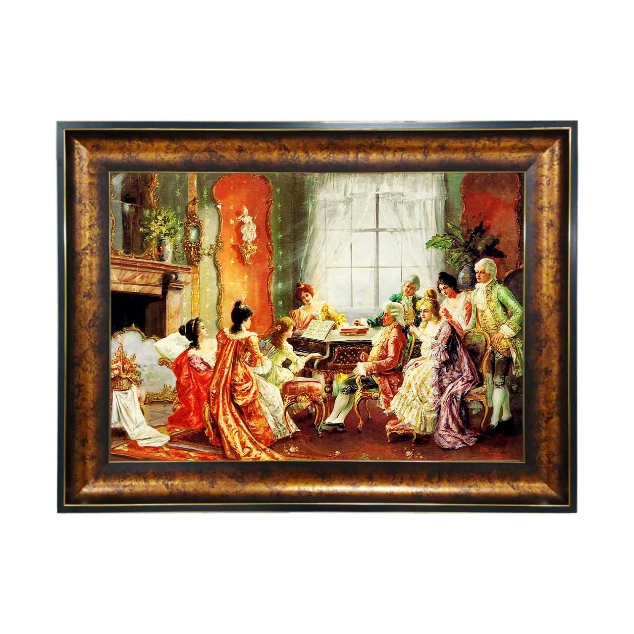 تابلو فرش چاپی طرح نوازنده کد 11027 سایز 50×35 سانتی متری