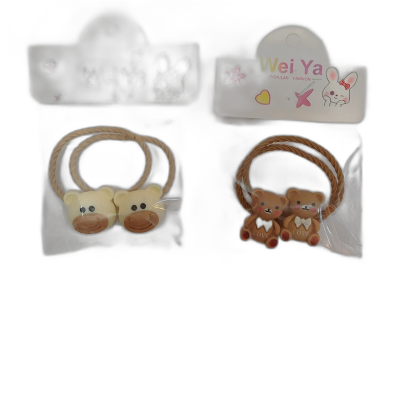 کش مو جفتی، طرح خرسی کرم قهوه ای