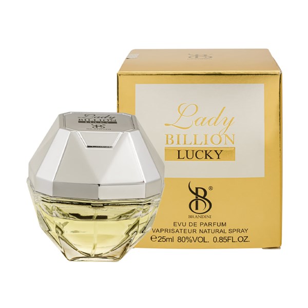 عطر جیبی زنانه برندینی مدل لیدی بیلیون لاکی 25 میلی لیتری