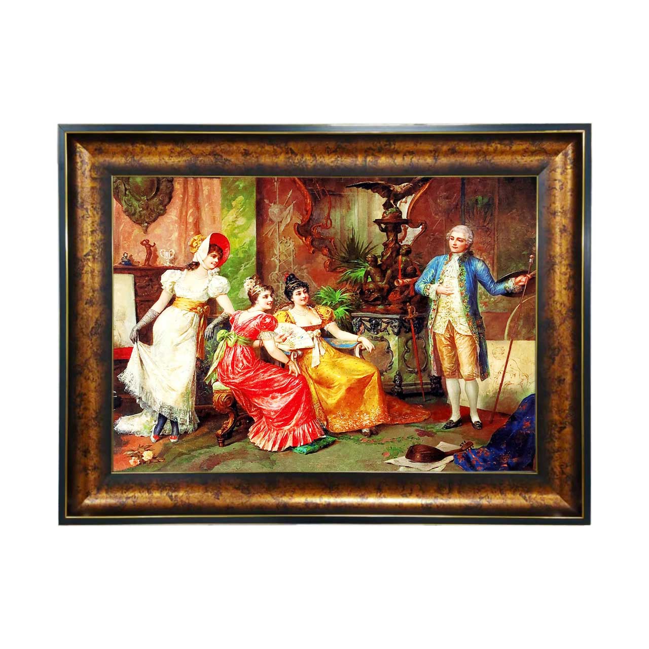 تابلو فرش چاپی طرح دوشیزه کد 11046 سایز 50×35 سانتی متری