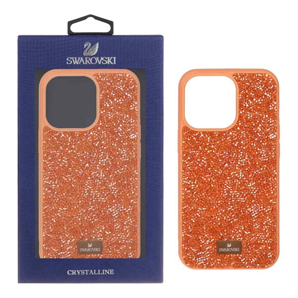 قاب Original Swarovski مدل Apple iPhone 13 Pro - نارنجی (پک دار)