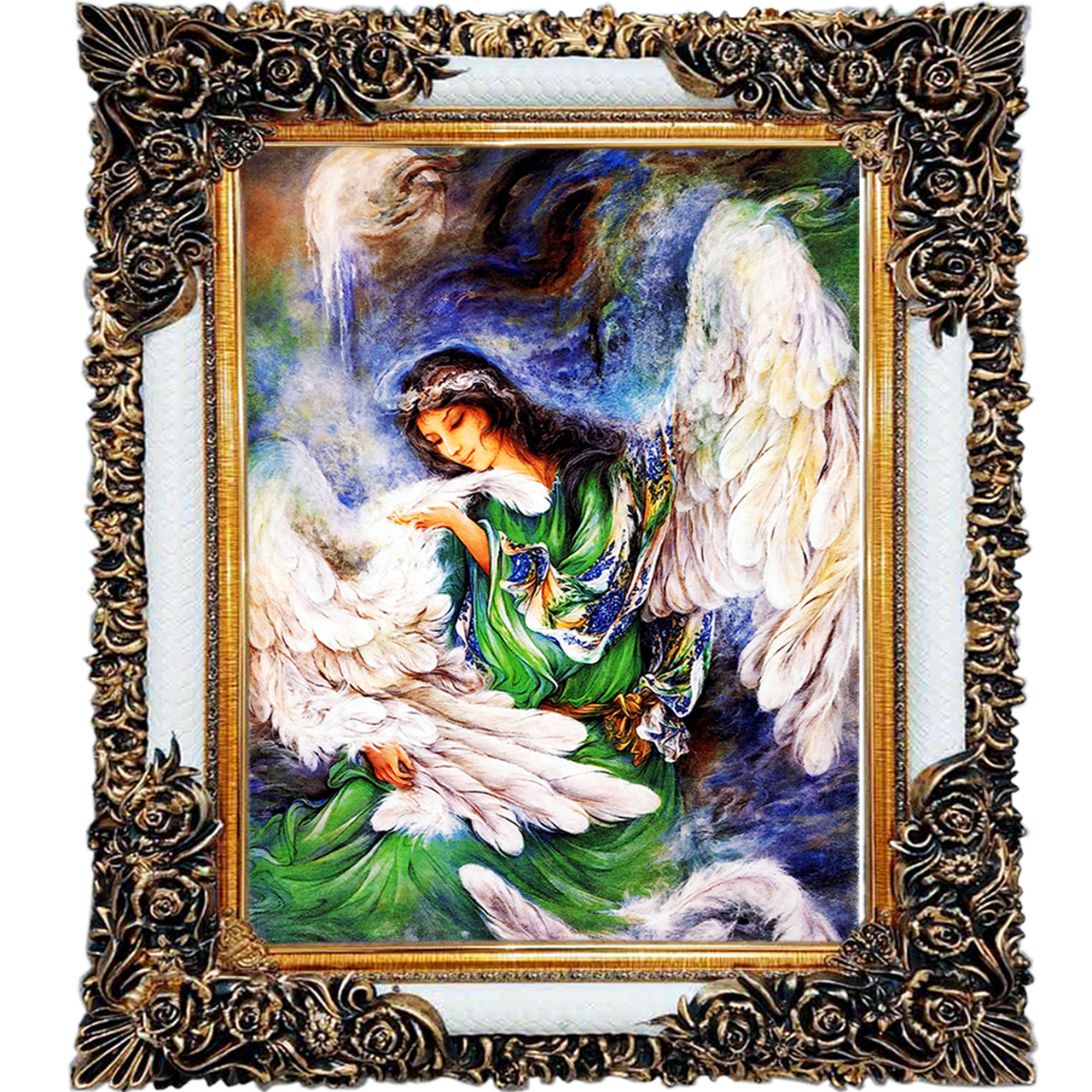 تابلو فرش چاپی طرح مینیاتوری کد 16004 سایز 50×100 سانتی متری