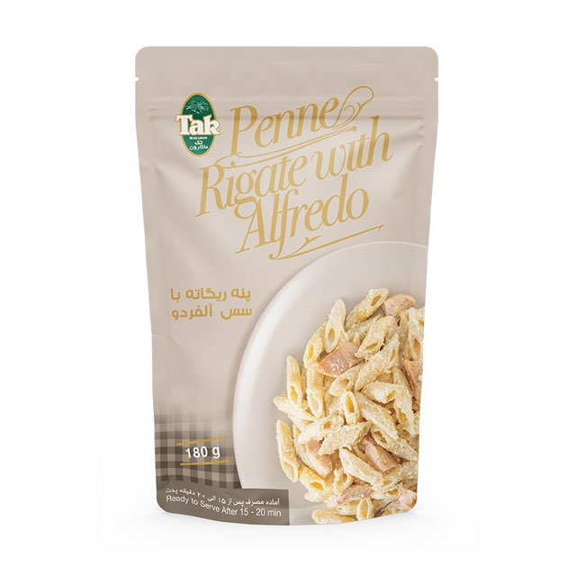 پاستا نیمه آماده پنه ریگاته با سس آلفردو تک ماکارون 180 گرمی