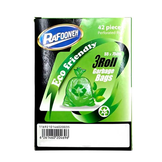 کيسه زباله متوسط رولي پرفراژدار مدل MED100-3R رافونه 42 عددی