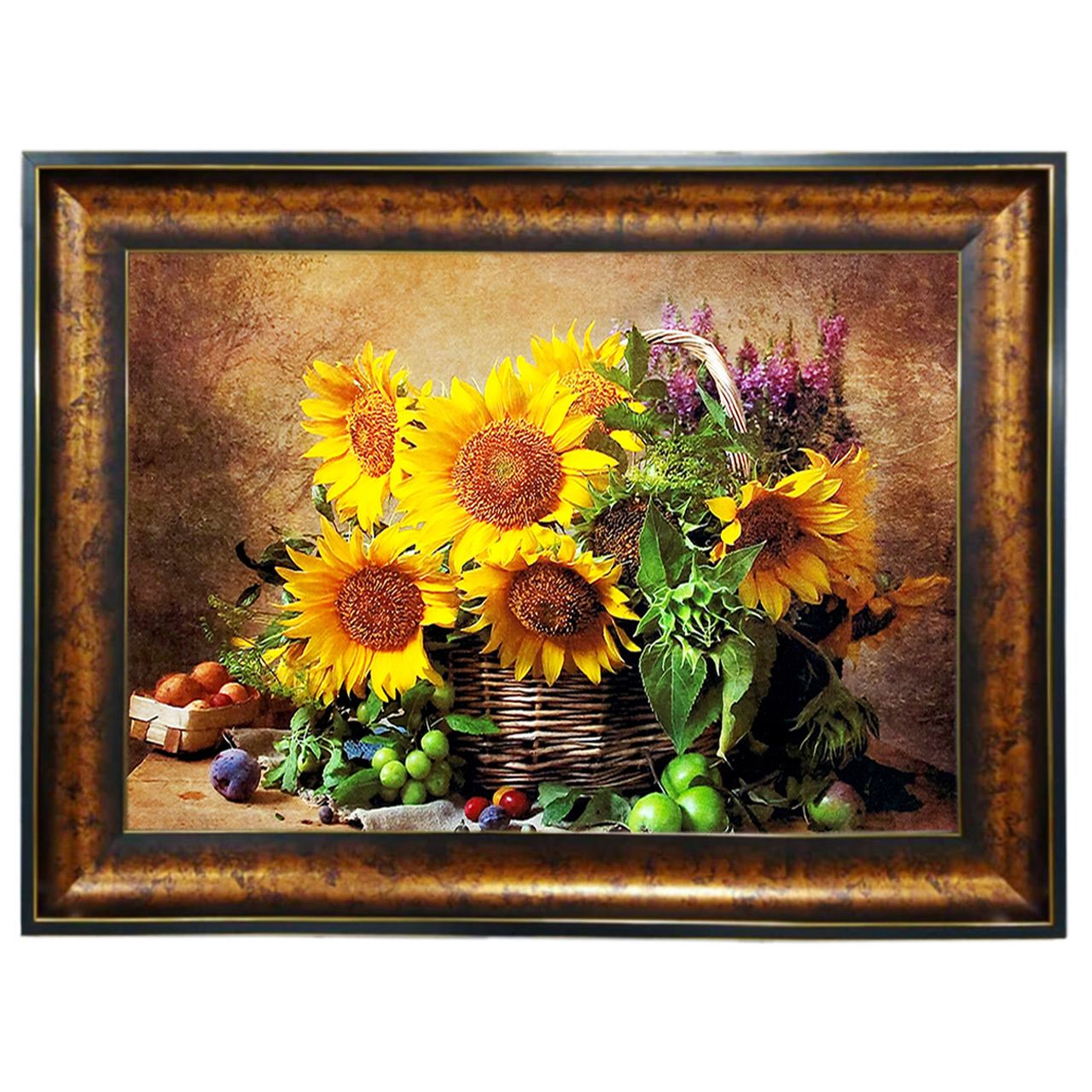 تابلو فرش چاپی طرح گل کد 12004 سایز 100×50 سانتی متری