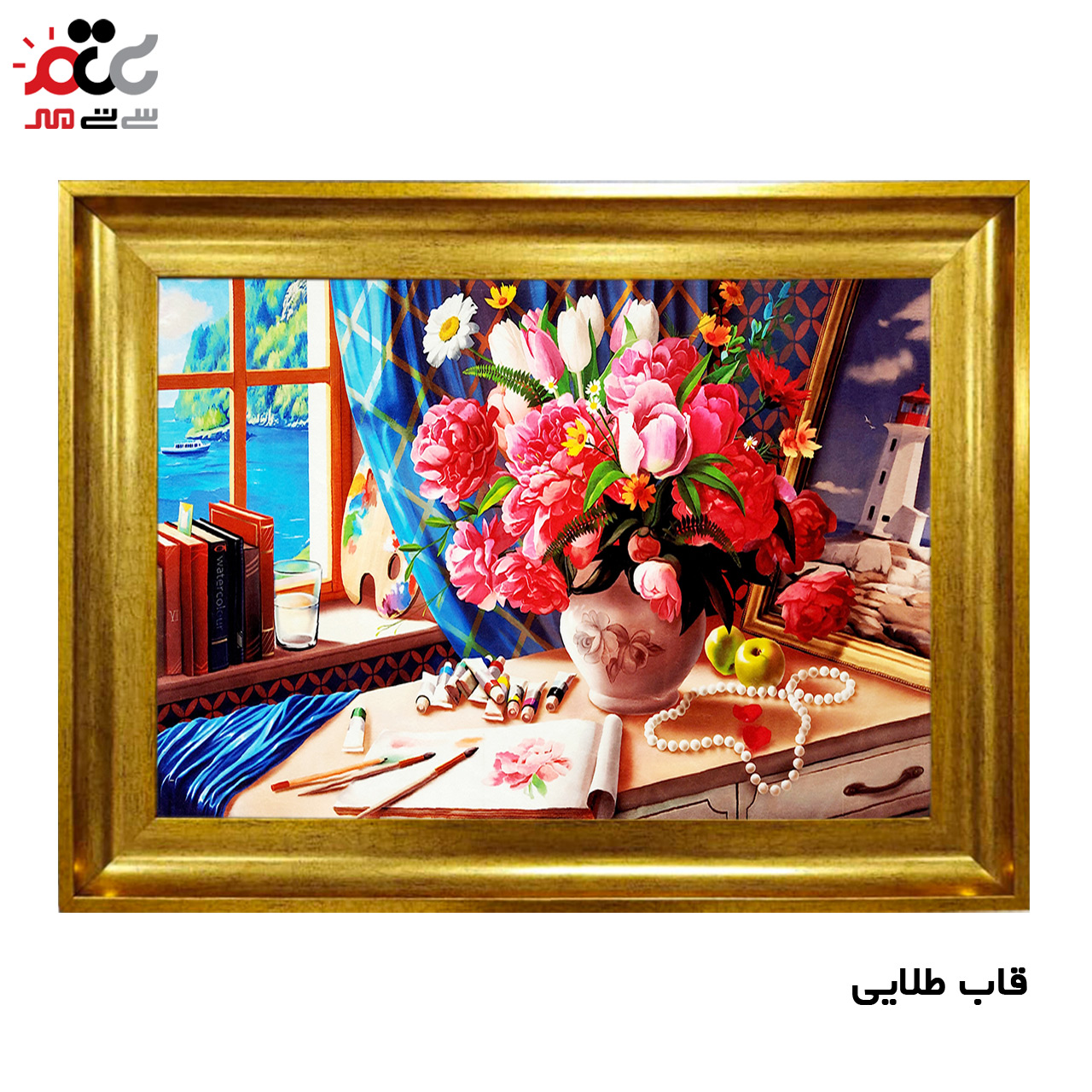تابلو فرش چاپی طرح گل کد 12003 سایز 60×40 سانتی متری