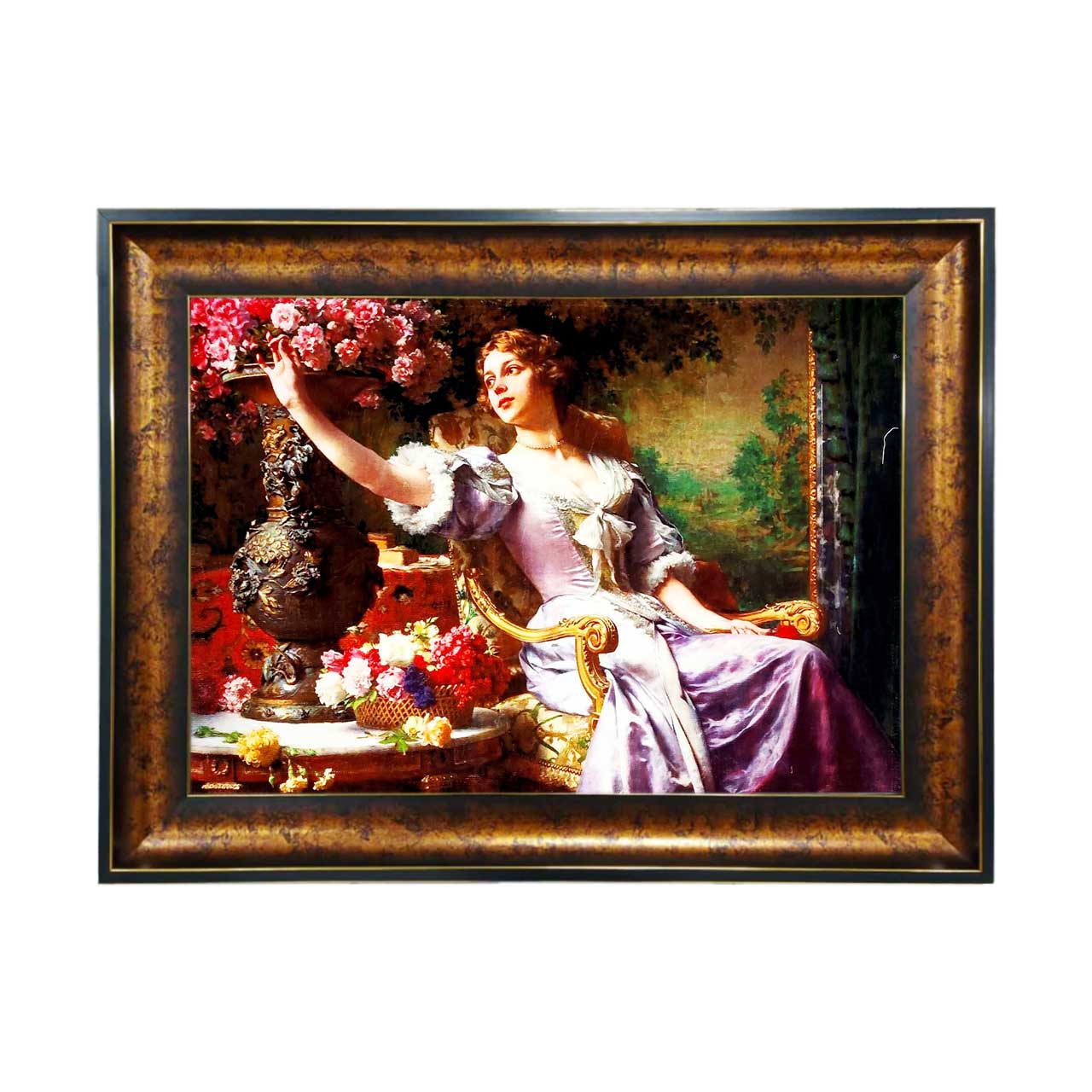 تابلو فرش چاپی طرح دختر کد 11054 سایز 50×35 سانتی متری