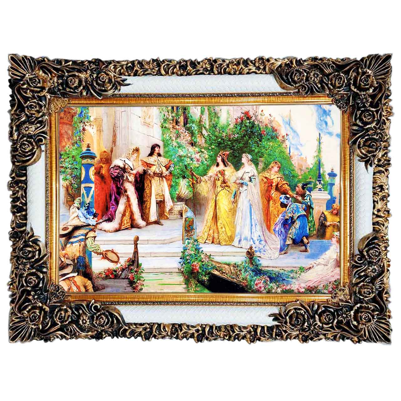 تابلو فرش چاپی طرح ملکه کد 11069 سایز 100×50 سانتی متری