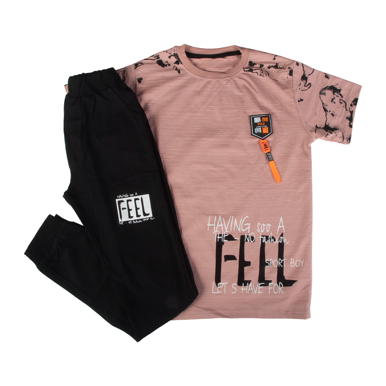 ست تیشرت و شلوار پسرانه مدل Feel  کد 75