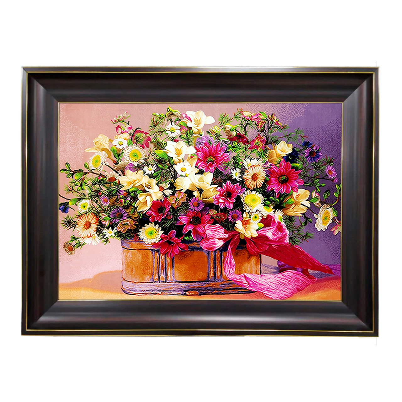 تابلو فرش چاپی طرح گل کد 12006 سایز 60×40 سانتی متری