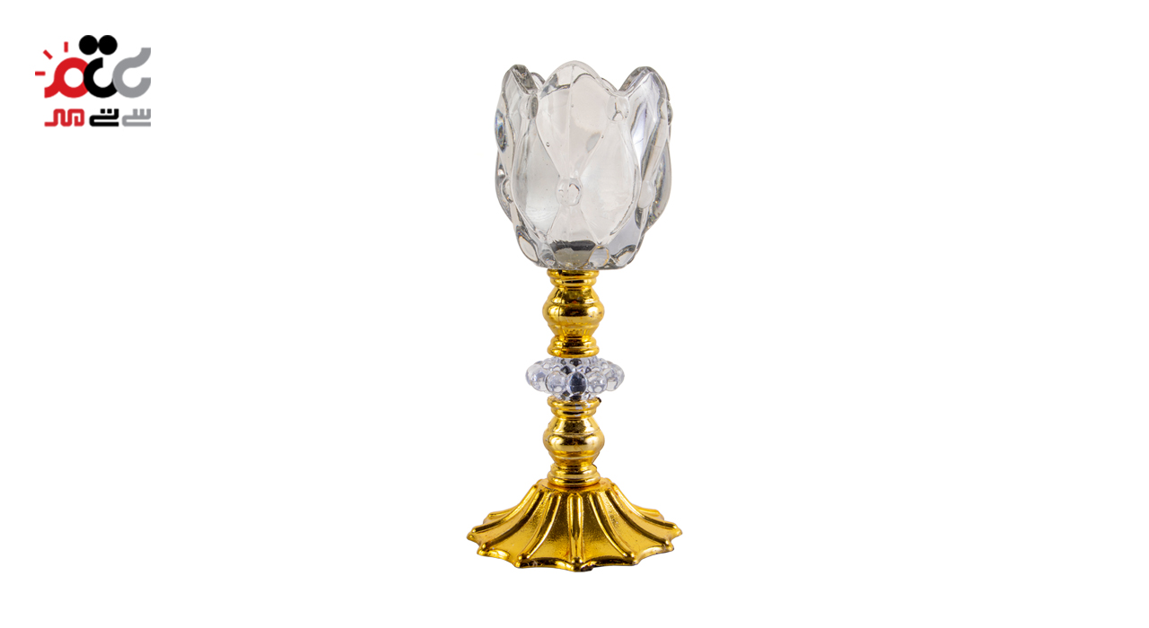 جا شمعی پایه دار طرح گل مجموعه 3 عددی کد 02