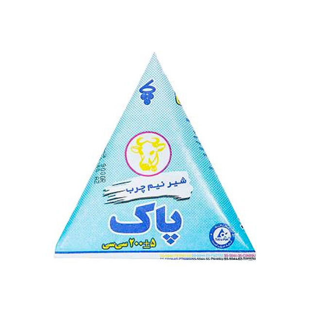 شیر نیم چرب استریلیزه سه گوش پاک 200 میلی لیتری