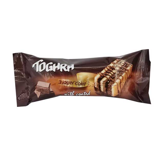 کیک لایه ای کرمدار با روکش کاکائویی طغرا 50 گرمی