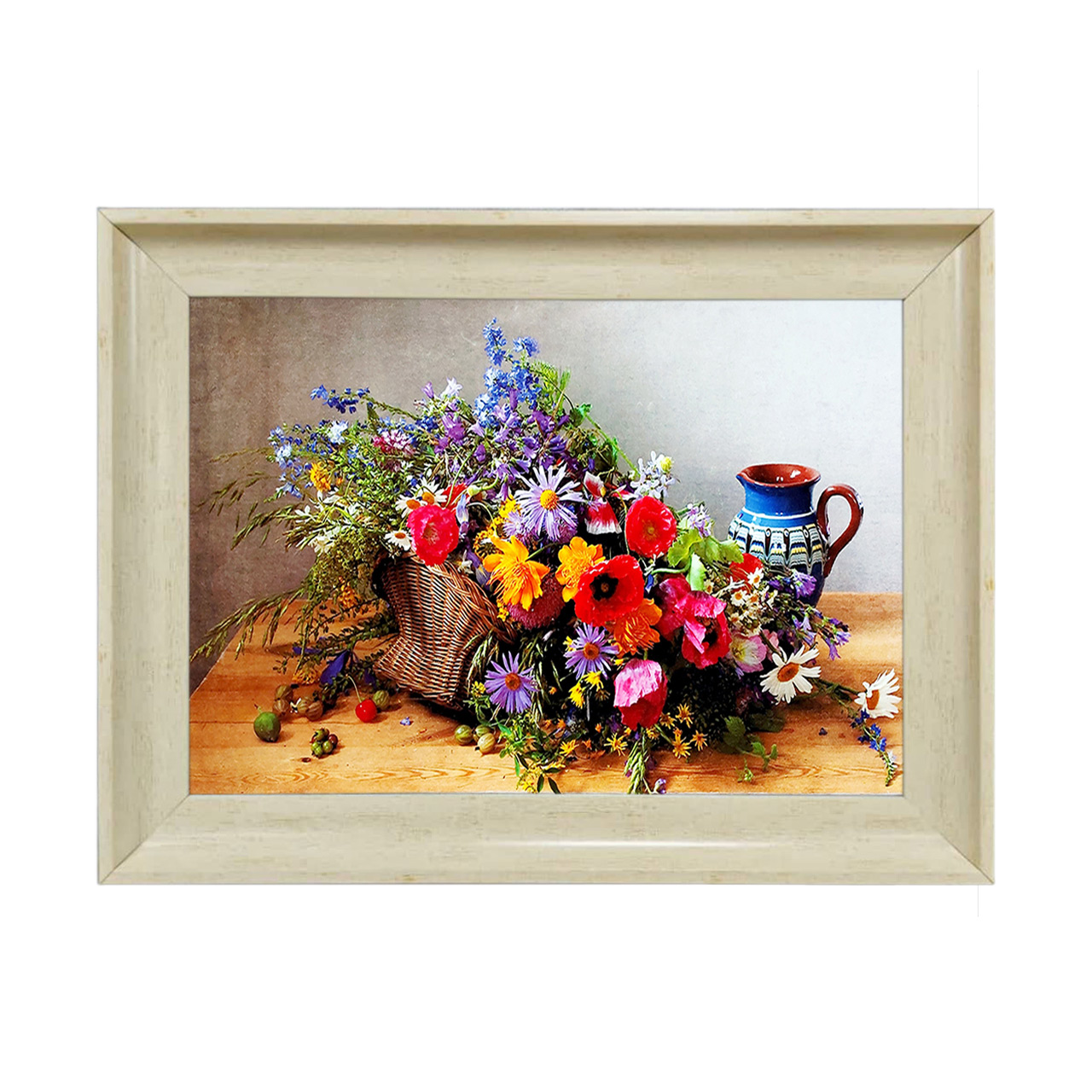 تابلو فرش چاپی طرح گل کد 12001 سایز 50×35 سانتی متری