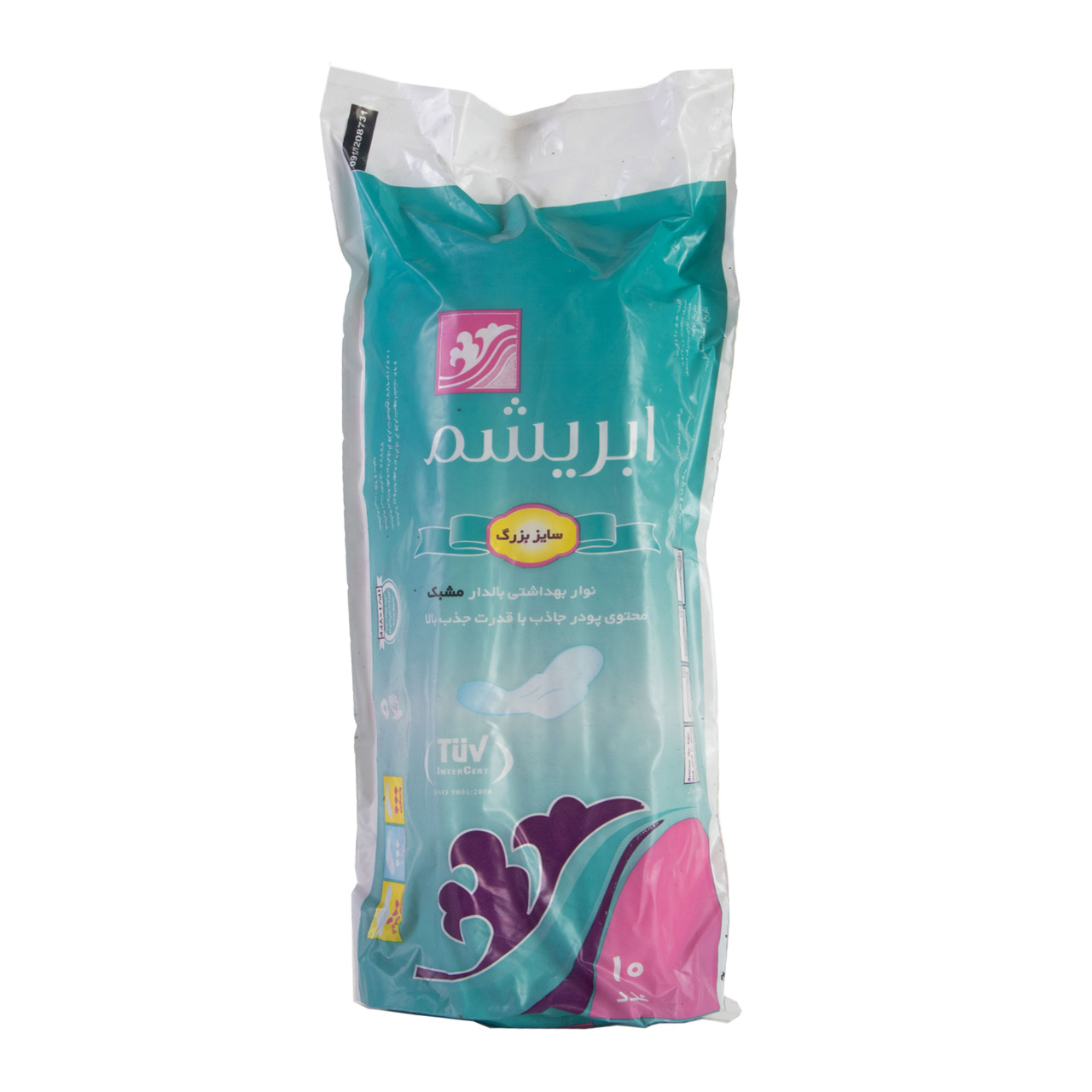 نوار بهداشتی بالدار مشبک ابریشم سایز بزرگ بسته 10 عددی