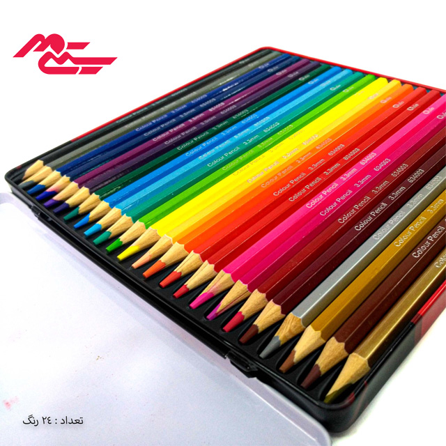 مداد رنگی کوییلو  مدل جعبه فلزی بسته 24 عددی