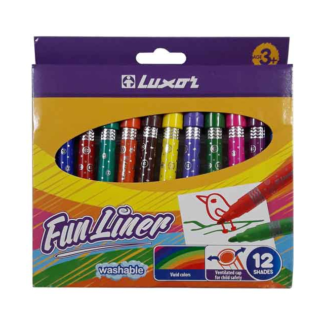 ماژیک لاکسر مدل funliner کد 6107 بسته 12 عددی