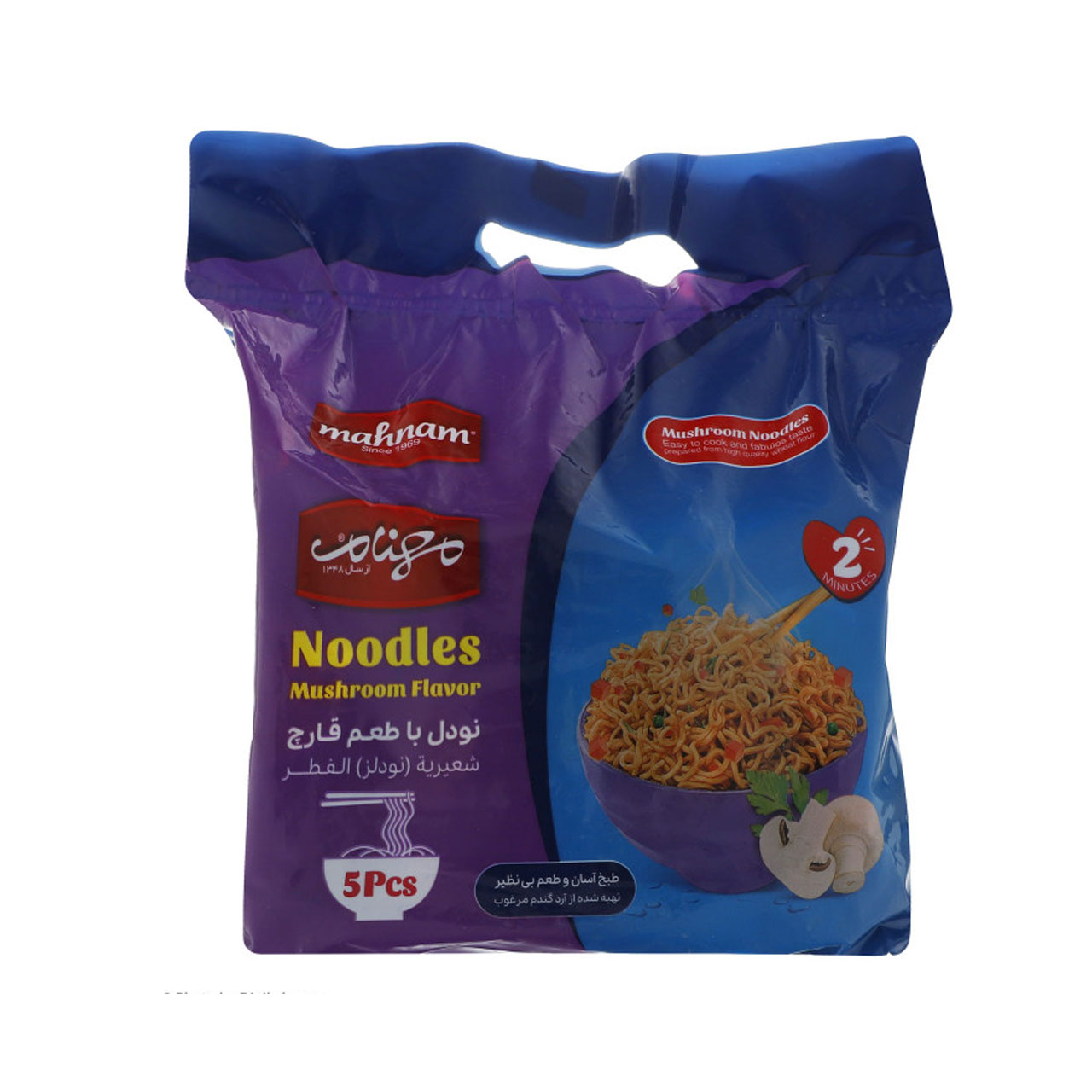 نودل با طعم قارچ مهنام بسته 5 عددی