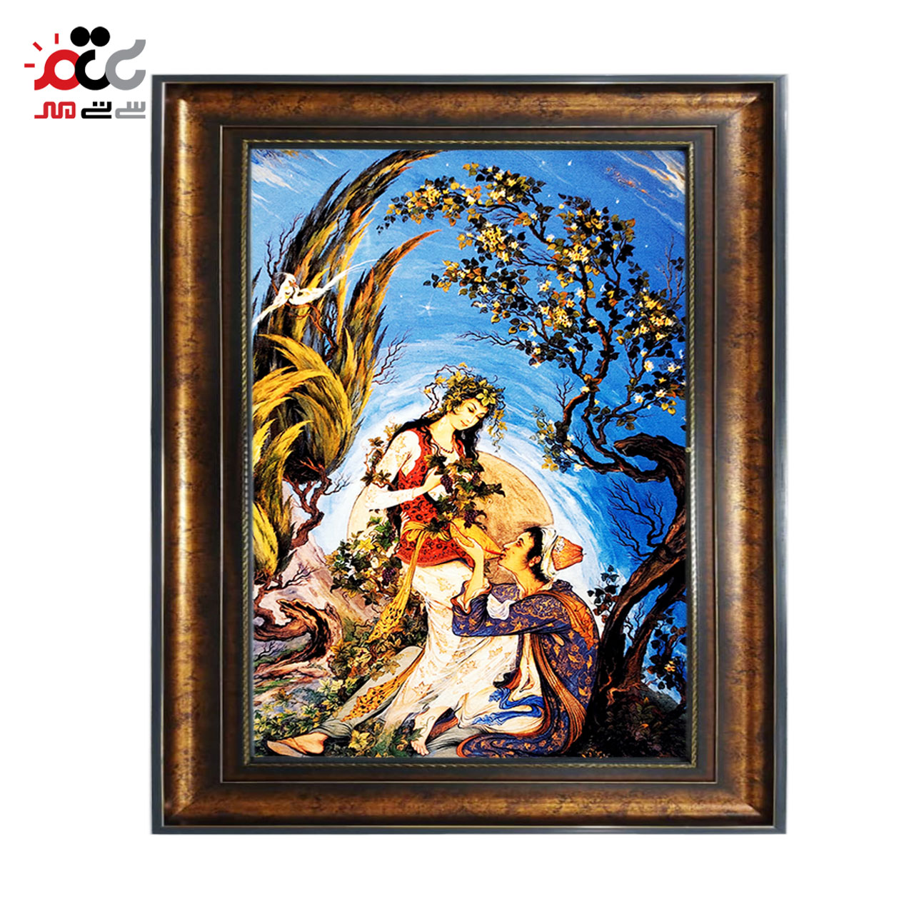 تابلو فرش چاپی طرح مینیاتوری کد 16012 سایز 50×50 سانتی متری