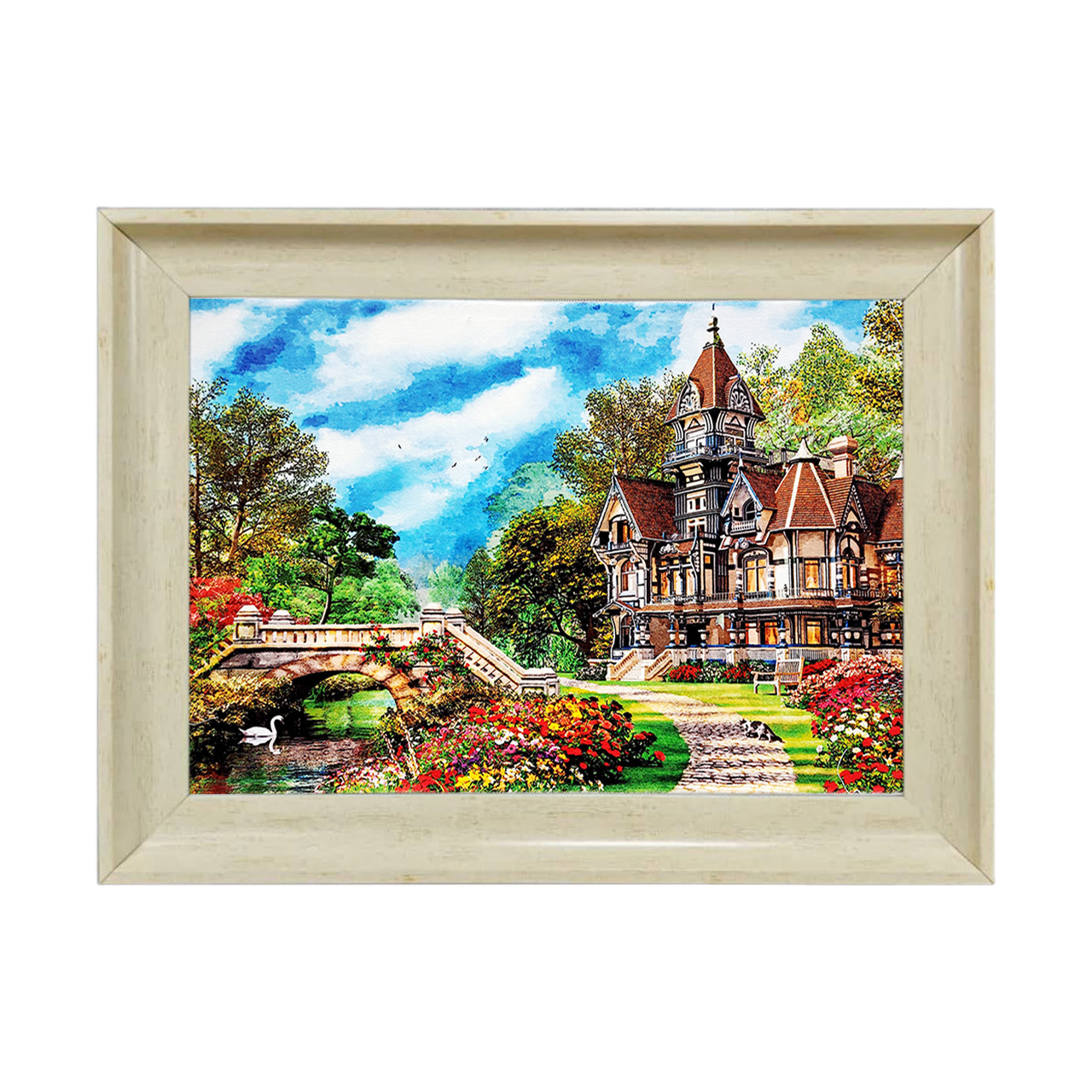 تابلو فرش چاپی طرح منظره کد 10134 سایز 50×35 سانتی متری