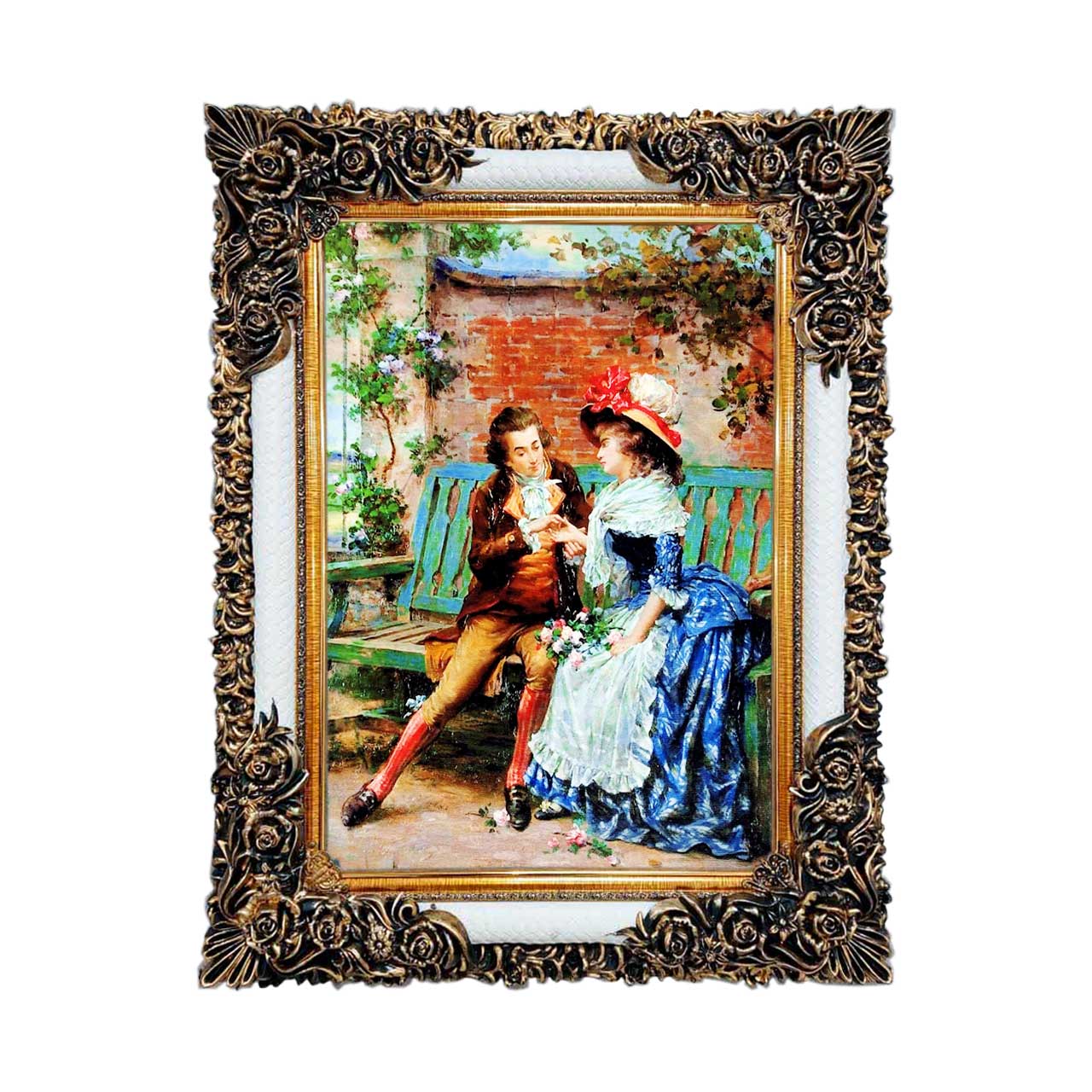 تابلو فرش چاپی طرح دختر و پسر کد 11301 سایز 50×50 سانتی متری