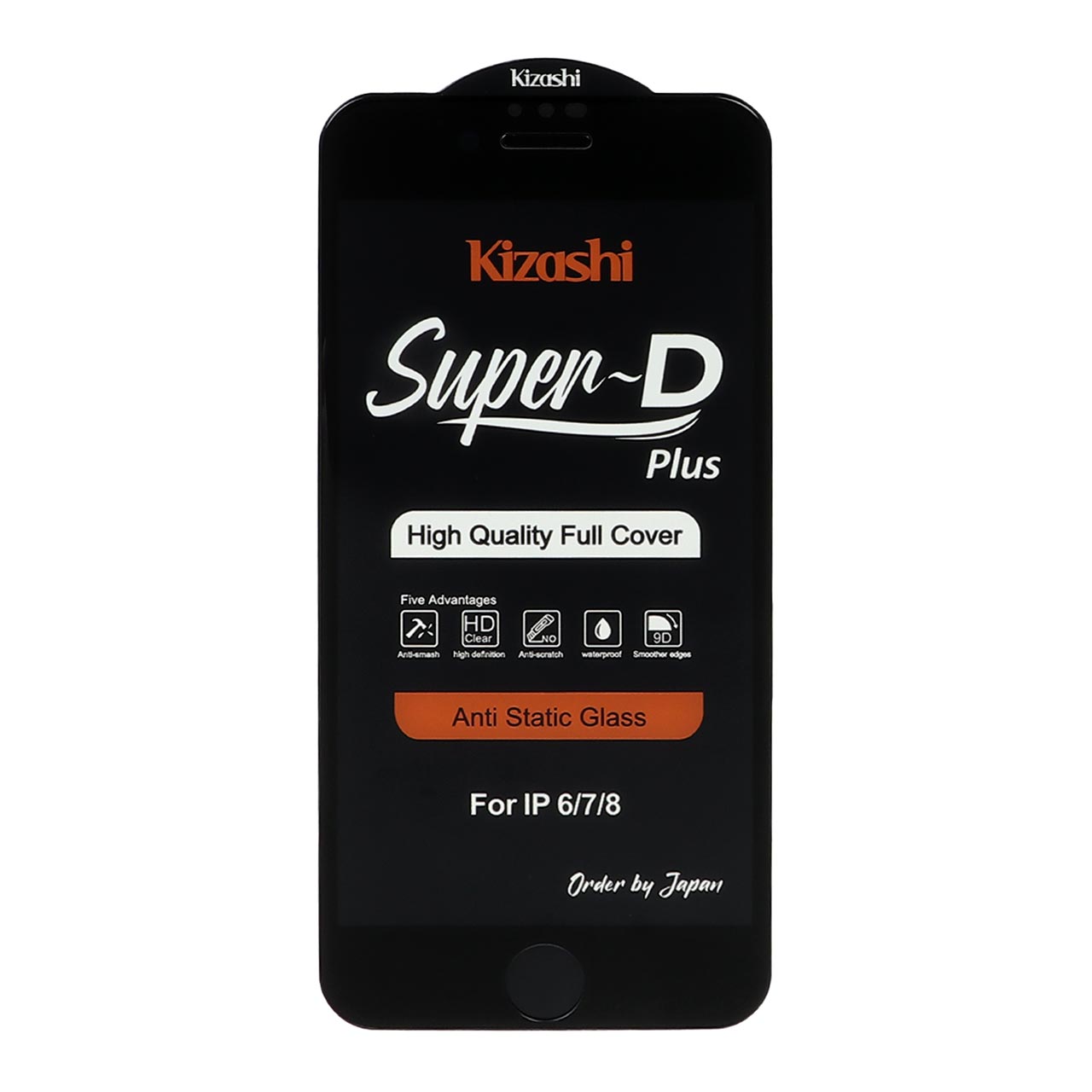 محافظ صفحه نمایش شیشه ای Full Cover SuperD Plus - Kizashi مدل Iphone 6 / 7 / 8  - مشکی (بدون پک)
