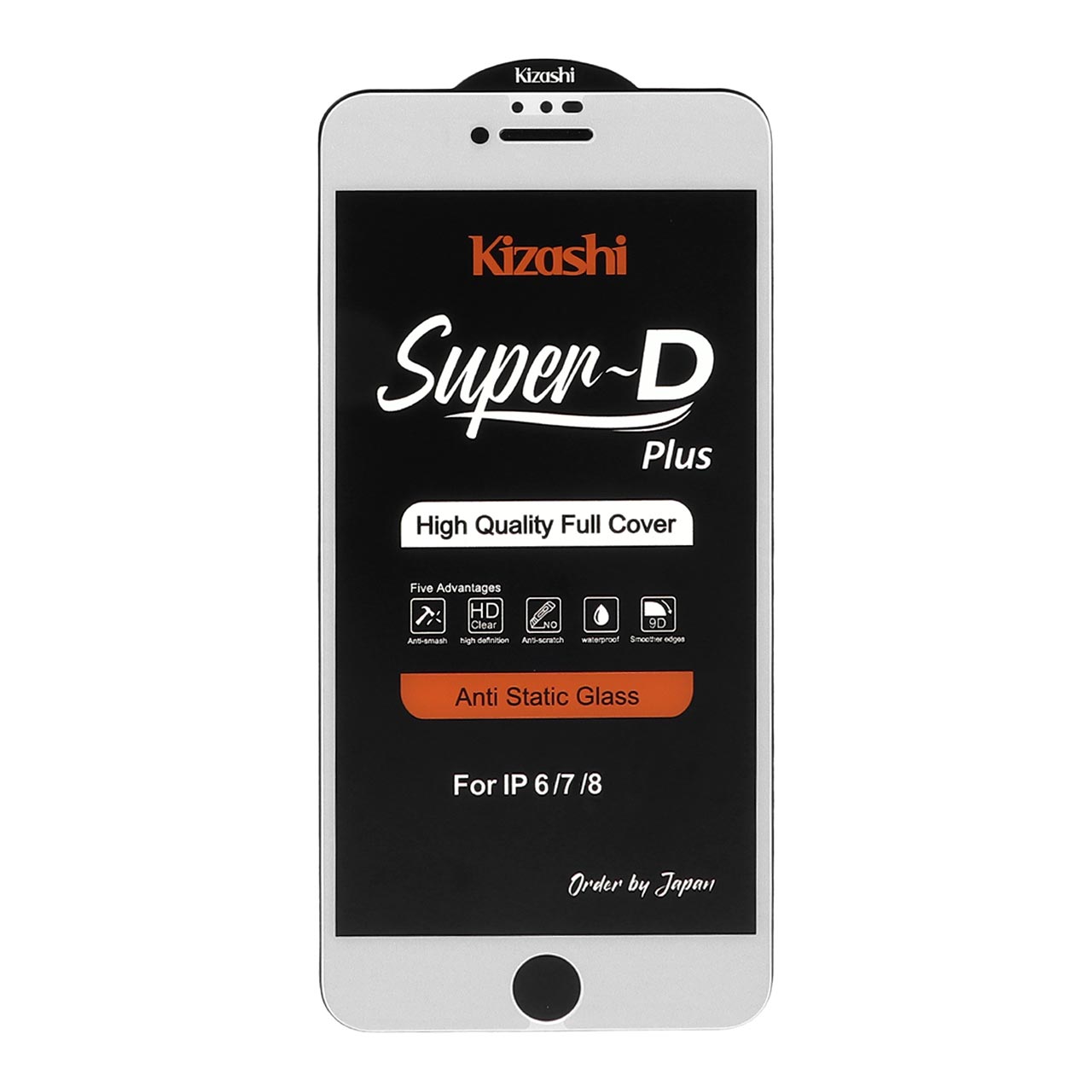 محافظ صفحه نمایش شیشه ای Full Cover SuperD Plus - Kizashi مدل Iphone 6 / 7 / 8  - سفید (بدون پک)