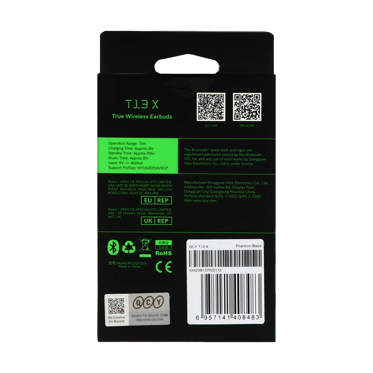 ایرفون بی سیم QCY مدل T13 X - مشکی (گارانتی 18 ماهه شرکتی)