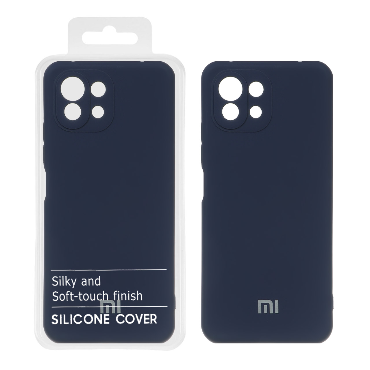 قاب نیو سیلیکون محافظ لنزدار RFF مدل Xiaomi Mi 11 Lite - سرمه ای (پک دار)
