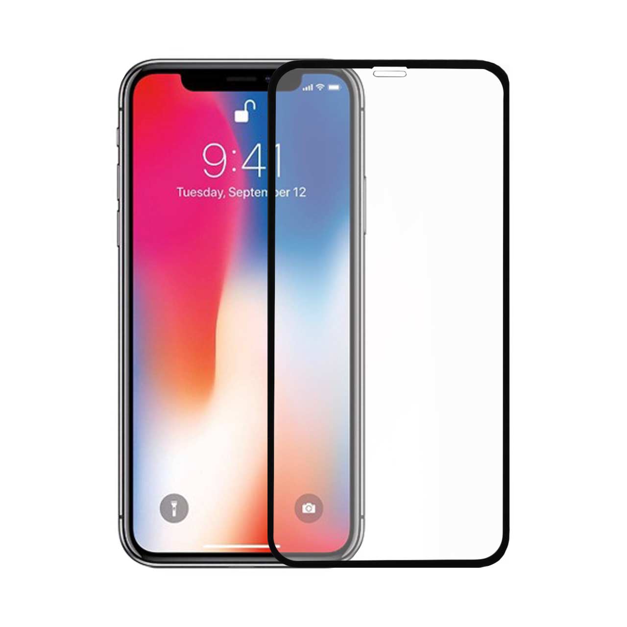 محافظ صفحه نمایش شیشه ای Apple iPhone X / XS - Full Cover - مشکی (بدون پک)