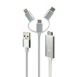 کابل تبدیل Lightning/MicroUSB/Type-C به HDMI پرووان PCH70 طول 2 متر