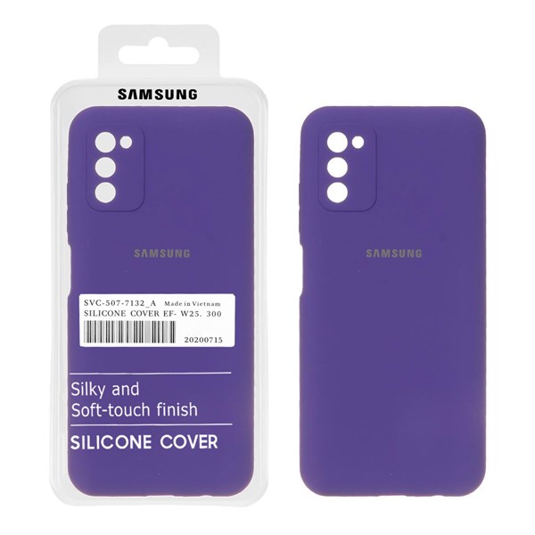 قاب سیلیکونی پاک کنی اورجینال درجه یک Samsung Galaxy A03s / A02s - بنفش (پک دار)